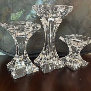 Three Mikasa Crystal Candlesticks stature Slovenia